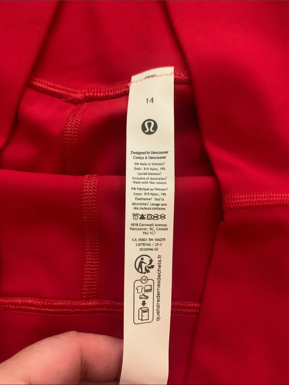 Lululemon 'Dark Red' Align 4in Shorts - Size 14